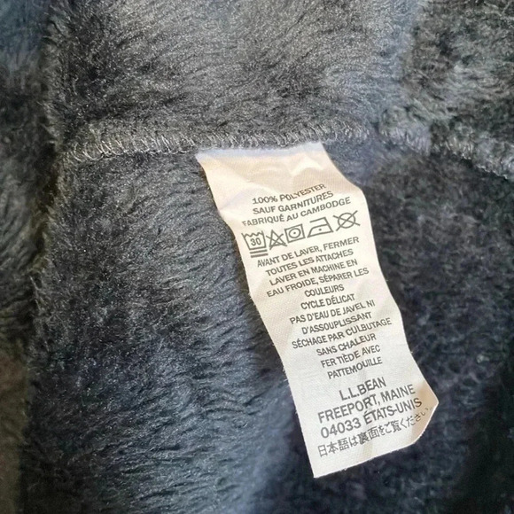L.L. Bean teal  navy fleece full zip jacket - Picture 5 of 6